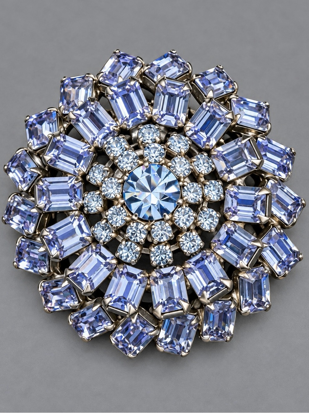 Vintage Lilac Rhinestone Brooch #cz371